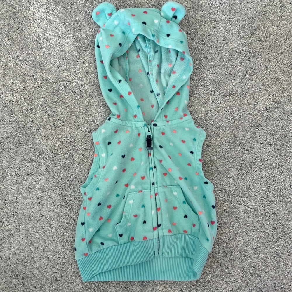 Carters fleece animal ears vest - size 3 months